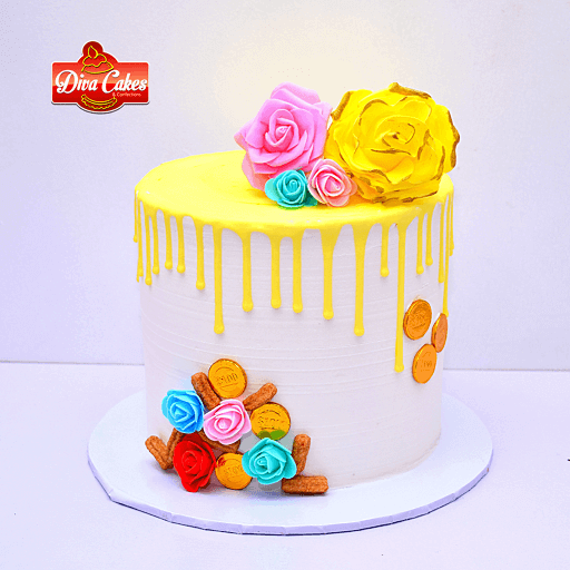 white and yellow cake