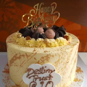 chocolate birthday cake with wishes