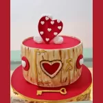 Rustic Heart Valentine Cake