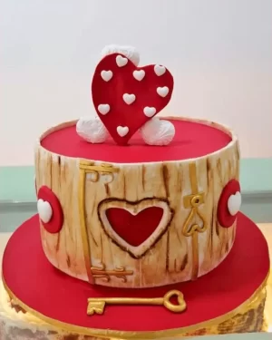 Rustic Heart Valentine Cake