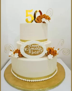 Golden Jubilee Celebration Cake