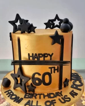 Gold Black Luxury Fondant Cake