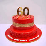 Red & Gold 60th Birthday Cake