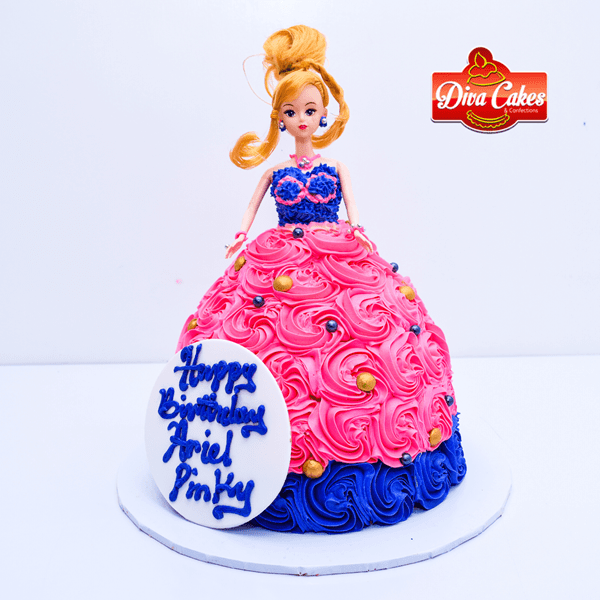 Princess Doll Dress Birthday Cake