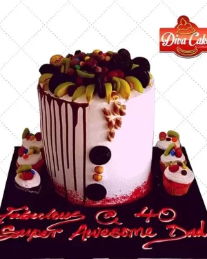 Fabulous at 40 Candy Drip Cake