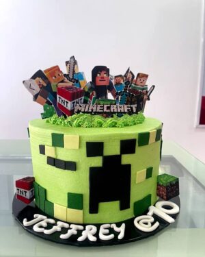 Minecraft Pixel Birthday Cake