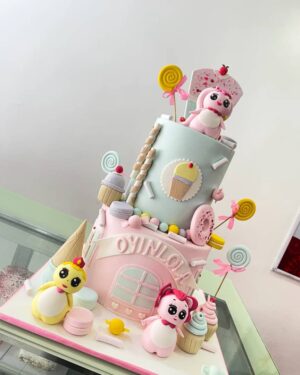 Candyland Animal Theme Birthday Cake