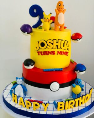 Two-Tier Pokémon Birthday Cake
