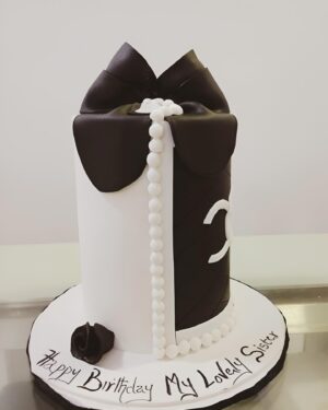 Chanel Black and White Birthday Cake