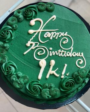 Green Rosette Birthday Cake