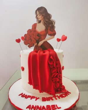 Red Rose Lady Cake