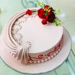 Blush Draped Floral Cake